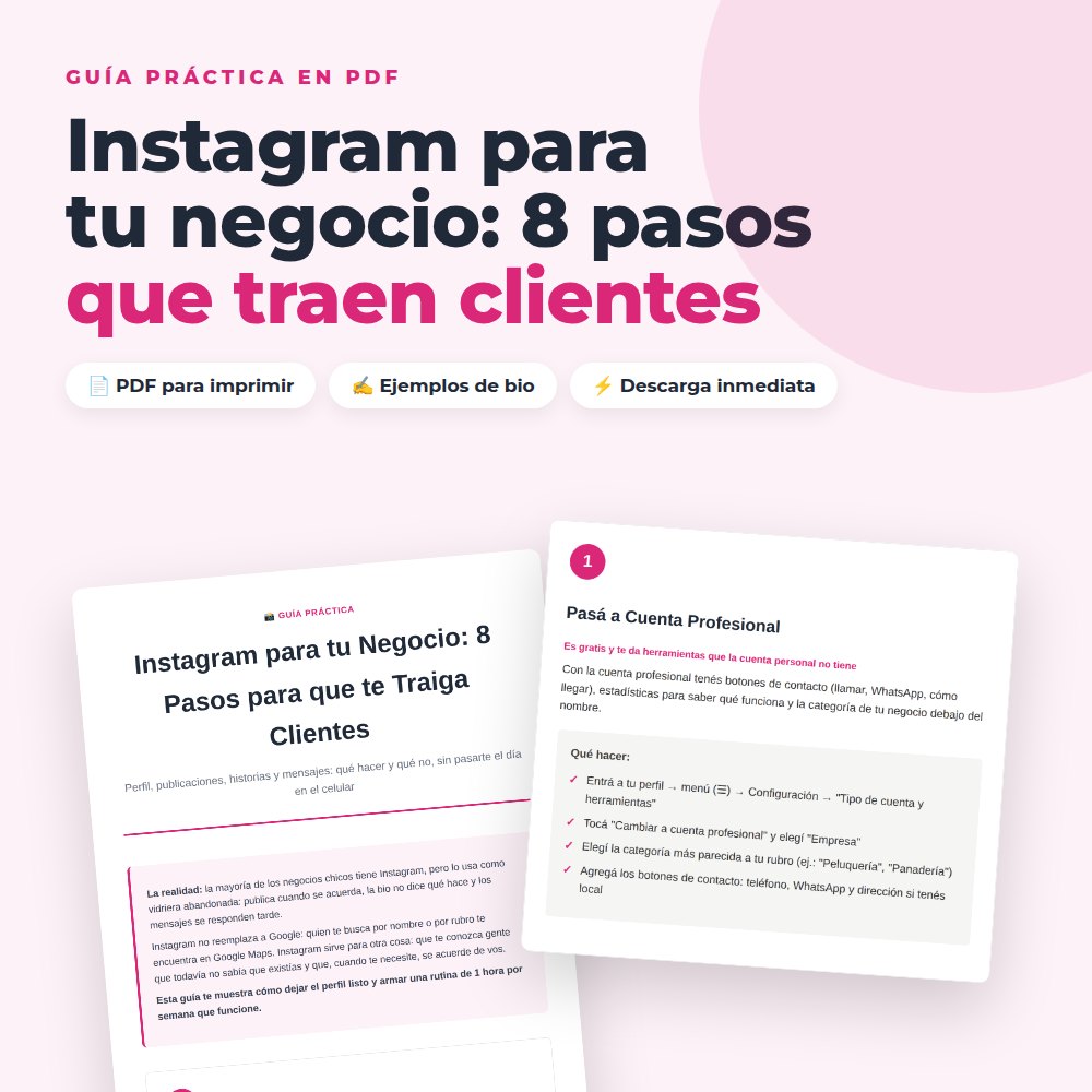 Instagram para tu Negocio: 8 Pasos para que te Traiga Clientes