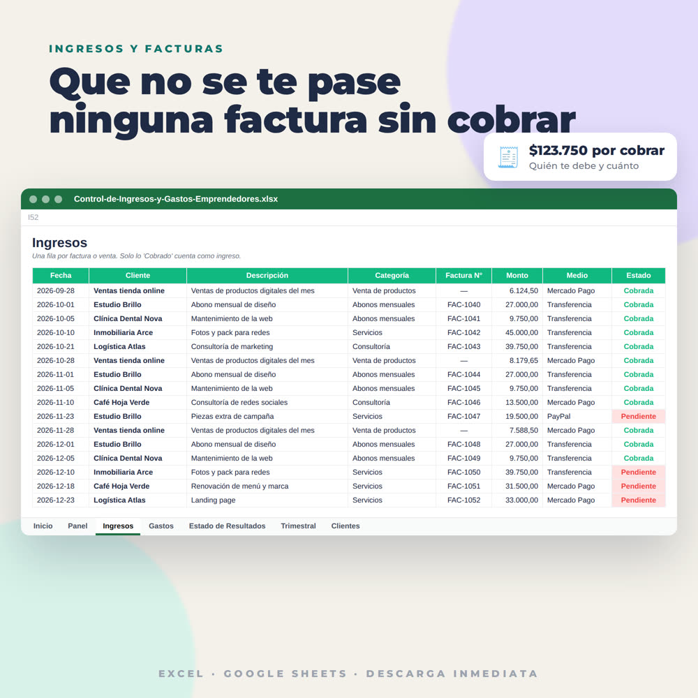 Control de Ingresos y Gastos para Emprendedores, imagen 3