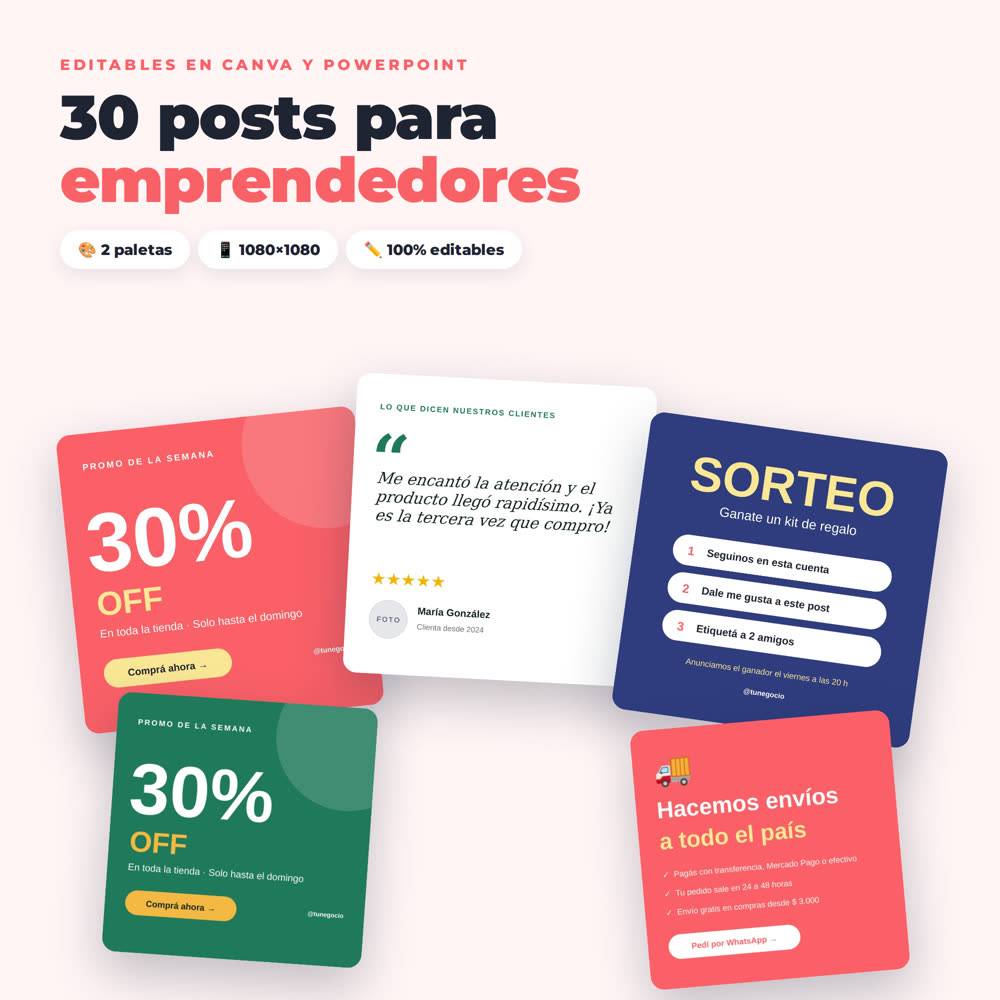 Pack de 30 Posts para Emprendedores